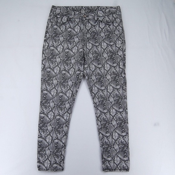 Seven7 Denim - Seven7 Jeans Womens 14 Gray Snake Print‎ Mid Rise Skinny Stretch Denim Pants